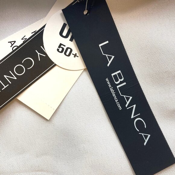 LA BLANCA Fluid Lines Multi-Strap Mesh One Piece Swimsuit 12 White NWT - Picture 6 of 13